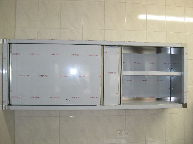 Wandhängeschrank NEU mit Schiebetür B: 120 cm Schrank Edelstahl Gastro